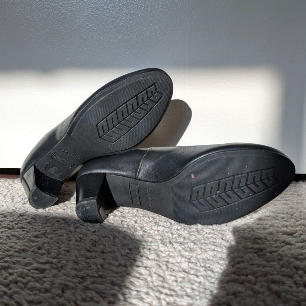 Sz 7.5 Skypro Rose Clement Black Leather Mid Heel Pumps - Picture 4 of 8